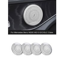 4PCS For Mercedes Benz W213 W205 X253 E C GLC Class Car Door Audio Cover Speaker Decor Loudspeaker Trim Interior Accessories