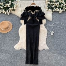 Chic vintage Embroidered long sleeve ruffle Elegant Fairy korean fashion autumn women clothing