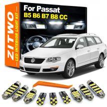 ZITWO Kompletny zestaw oświetlenia wewnętrznego LED do VW Volkswagen Passat B5 B6 B7 B8 CC Sedan Variant 1998-2020 Żarówka uprzejmości drzwi