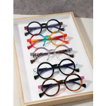 5 Stück farbenfrohe, rund gerahmte, stilvolle Blaulicht-Schutzbrille für den Alltag zum Lesen und Ausstatten