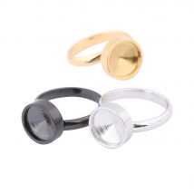 10 pezzi di Base ad anello placcata in oro regolabile in acciaio inossidabile si adattano a impostazioni di castone in pietra a punta da 10mm per la realizzazione di Fingerring