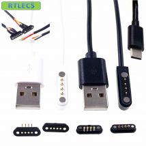 1 Sätze magnetischer Pogo-Pin-Stecker, 4-poliges USB-Kabel, Ladedatenübertragung, Typ A, männlich, Typ C, weiblich, PCB-Magnete, Kontakt