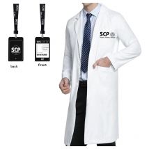 Anime SCP white Coat  Cosplay  Special Containment Procedures Costume HalloweenCloak Jacket Strech Party Men Clothes Outfit