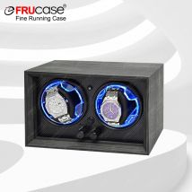 FRUCASE Wooden Watch Winder for Automatic Watches 2 Rolex Box Jewelry Display Collector Storage  with Light