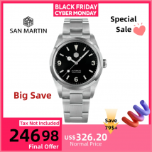 San Martin Orologio da uomo meccanico automatico 39mm 369 Esplora orologio impermeabile di lusso zaffiro Lume Relogio Masculino SN0020-2/3/4