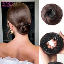 Synthetic Bun Hair Piece Straight Chignon Extension Hair Bun Synthetic Stretchable Elegant Women's Magic Hair Accessory Bun Wig
