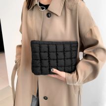 Kosmetiktasche für Damen, mit Baumwolle gepolstert, gesteppt, Make-up-Tasche, großes Fassungsvermögen, Make-up-Organizer, Einkaufstasche, einfarbig, Kosmetik-Handtaschen