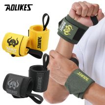 AOLIKES 1 Pair Wristband Wrist Support Brace Straps Extra Strength Weight Lifting Wrist Wraps Bandage Fitness Gym Training
