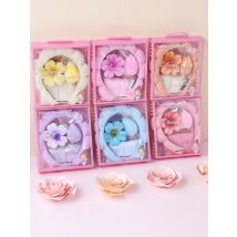 5 Pcs Girls Sponge Spa Headband Face Wash Large Flower Hair Claw Clip Facial Hairband Hair Accessories Set with Delicate Box