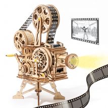Robotime ROKR Handkurbelprojektor Klassischer Film Vitascope 3D Holzpuzzle Modellbau Spielzeug für