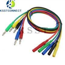 TL650 1.0meter High Quality 13AWG flexible silicone test leads 4mm male Shrouded to Unshrouded plug