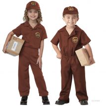 2025 New Children's Cosplay Postman Delivery Man Halloween Professional Costume Courier Staff Little Boy Delivery Driver Suit
