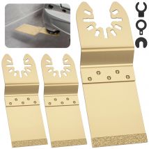 Lame per utensili oscillanti diamantati da 3 pezzi, lama per rimozione malta multiutensile, lame per utensili per rimozione scanalature per piastrelle di cemento Progetto fai da te