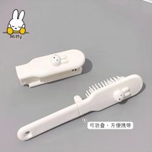 Kawaii Miffy Rabbit Kamm, niedlicher Cartoon, faltbar, weicher Zahnkamm, Mini-Student, tragbarer Pony-Massagekamm