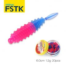 WEIHAI FSTK Angeln Weichköder Jig Forelle Wurm Gummiköder 6 cm/1,2 g Künstliche Meereswürmer Regenwurm Angeln Weichköder Wobbler