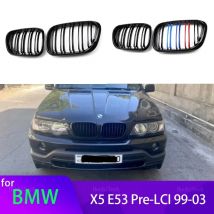 Neuer Look Auto Kühlergrill Grill vorne glänzend 2 Linie Doppel latte für BMW X5 E70 2011-2016x6 E71 E72 2014-2018 Autozubehör