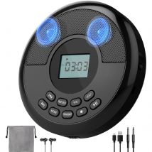 Portable cd walkman with bluetooth transimitting cd player portable with speakers and earbuds discman rechargeable with USB