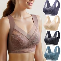 L-6L Duży biustonosz damski Push Up Ice Silk Bezszwowa górna część biustonosza Koronkowe bezprzewodowe biustonosze letnie Plus Size Top Bielizna Bielizna 15019