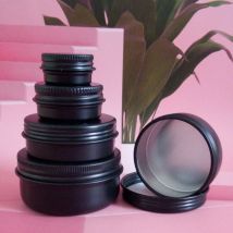 5/10/15/20/30/50/100/120/150/200/250g Aluminum Box Empty Black Lids Tin Cans Round Metal Ceam Jar Cosmetic Containers Wholesale