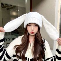 Winter Thicken Lambhair ski mask beanie hat for women adventure time Balaclava Spicy Girl Style Hat 3D Rabbit Ear Girlfriend hat