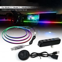 Symphony Car Atmosphere Light Automatic OFF Module 30 Seconds Glove Box USB Expansion Dock Ambient Lamp For Tesla Model 3 Y S X