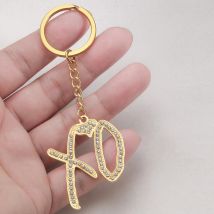 Amaxer Unise High Hip Hop XO Letter Pendant Keychain for Women Men Iced Out Letter Fashion Trendy Accessories Creative Gifts