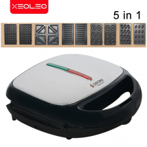 XEOLEO 5 in 1 Waffle Maker elettrico 750W Multi-Baker Colazione Torta di noce Waffle Maker Elettrodomestici da cucina Waffle ferro antiaderente