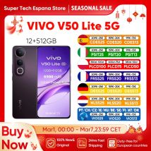 Versión Global Vivo V50 Lite 5G Smartphone 12GB + 512GB 6,77 "120Hz Pantalla AMOLED 50MP Cámara Real 6500mAh Batería 90W Carga
