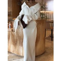 Herbst Einfache Feste Farbe Gestrickte Zwei Stück frauen Casual Revers Langarm Pullover Outfit Elegante Hohe Taille Halb Rock Sets