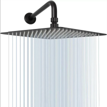 High Pressure Waterfall Stainless Steel Shower Head High Flow 8" 10" 12" Square Pressure Boosting Design Spa Bathroom Showerhead