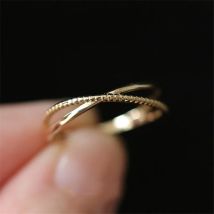 925 Sterling Silber Überzogene 14K Gold Einfache Linie Ring für Frauen Koreanische Mode Temperament Everyday Schmuck Zubehör