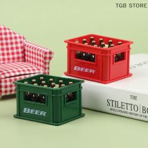 1:12 Mini bottiglia di birra per casa delle bambole Scatola di birra Scatola di bevande Bar Decorazione della cucina Giocattolo