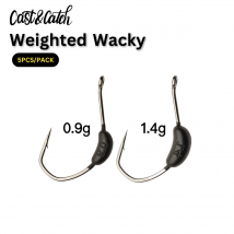 Cast&Catch gewichtete verrückte Haken mit 0,9 g/1,4 g Sinker-Barbed Anti-Escape-Köder-Angelhaken, 5er-Pack für Süßwasserbarsch/Forelle