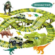 Dinosaurier-Themen Plastik-Rennstrecken-Set Biegbare Flexible Rennstrecke mit Elektronischem Auto Lehrreiches Spielzeug für Kinder