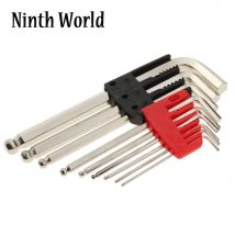 9 teile/satz 1,5 ~ 10mm Inbusschlüssel Mit Kugelschreiber Ende Silber Ton Set Von Werkzeugen Kurze Länge L-Form Schlüssel