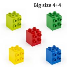 Große Größe Ziegel 4 + 4 5 teile/los DIY Klassische Bildung Bausteine Kompatibel mit Lego DUPLO Ziegel Kunststoff Spielzeug für Kinder