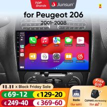 Junsun V1 Drahtlose CarPlay AndroidAuto Radio Für Peugeot 206 206CC 206SW 2001-2008 4G Auto Intelligente Systeme 2Din Autoradio GPS