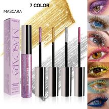 Colorful Glitter Mascara, Waterproof Long Lasting Thickening Lengthening Anti-Smudge Mascara, Tint Rich Color Sparkly Mascara