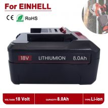 EIN18C2 18 V 8000 mAh Li-Ionen-Akku für EINHELL Power X-Change PX-BAT4 PX-BAT52 4511396 4511437 AXXIO GE-LC 18 Li