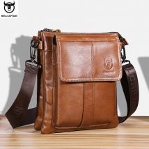 BULLCAPTAIN Men's Genuine Leather Crossbody Bag Large Capacity Multifunctional Top Layer Cowhide Shoulder Bag Fashion Man Bag