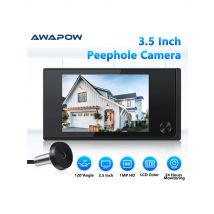 Awapow Door Peephole Camera Video Doorbell 3.5 Inch Digital Door Viewer 120° LCD Color Screen Monitor Home Security No Need WiFi