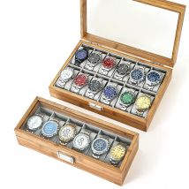 3/6/10/12 Slots Armbanduhr Box Uhr Halter Lagerung Fall Organizer holz Uhr Display Box Modische uhr Lagerung Fall