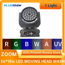 Led Zoom Wash 36x18w Rgbwauv 6in1 Luce di lavaggio a testa mobile Flycase Lyre Wash Zoom 36x18w Rgbwauv 6in1 Luce di lavaggio a testa mobile