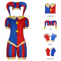 Circus Pomni Cosplay Costume with Hat Gloves Halloween Costumes Carnival Outfits(SIZE 140cm-Adult 3XL)