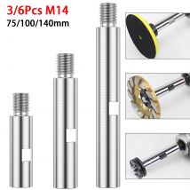 3/6 Pz M14 Smerigliatrice Angolare Asta di Prolunga 75/100/140mm Adattatore Filettatura Asta Tampone di Lucidatura Rettifica Asta di Collegamento Lucidatore Accessorie