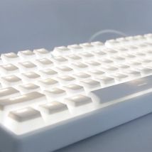 PBT Pudding-Tastenkappen, 129 Tasten, OEM-Höhe, weiße Hintergrundbeleuchtung für mechanische Tastatur, AULA F75 Ajazz Anne Pro 2 Game PC