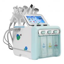 Aggiornamento caldo 6 in 1 piccola bolla strumenti per la cura della pelle macchina per massaggio facciale ad ultrasuoni RF Hydra profondo dei pori del viso pulito