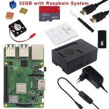 Original Raspberry Pi 3 Modell B Plus mit WLAN und Bluetooth, optionaler ABS-Gehäuselüfter,