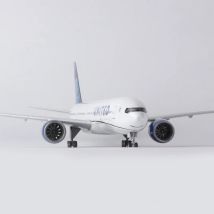 777 United Airlines Spielzeug, 47 cm, Kunstharz-Flugzeugmodell, Spielzeugflugzeug mit Rädern und Lichtern, gesammeltes Geschenk durch Luftfahrt-Spielzeug-Display