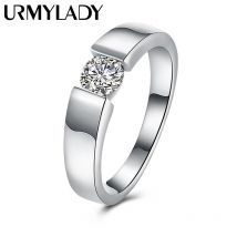 Fascino Anelli in argento sterling 925 per le donne Cristallo brillante misura 7/8/9/10 Regali per feste di moda Gioielli da sposa di fidanzamento